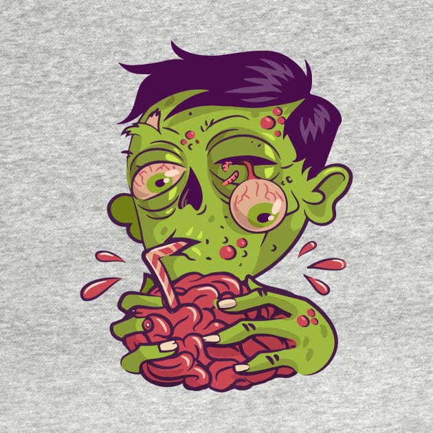 Zombie Milkshake Brain Illustration by SLAG_Creative